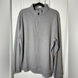 Peter Millar Men's Heather Gray Zip-Up Sweater